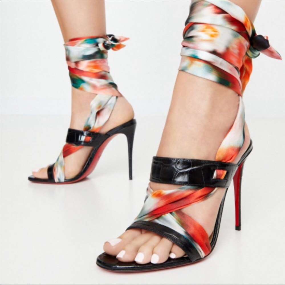 NEW l!!Christian Louboutin Foulard Cheville Sandal
